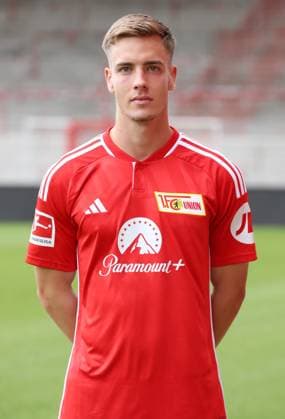 Laurenz Dehl; 1.FC Union Berlin FCU 1.BL Bundesliga Porträttermin Saison 2023 2024 Kader, Porträt, Vorstellung, Präsentation, Pressetermin, GER 09.08.23