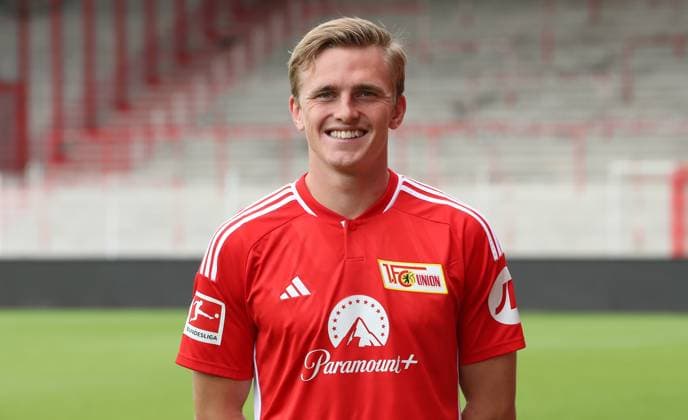 Mikkel Kaufmann; 1.FC Union Berlin FCU 1.BL Bundesliga Porträttermin Saison 2023 2024 Kader, Porträt, Vorstellung, Präsentation, Pressetermin, GER 09.08.23