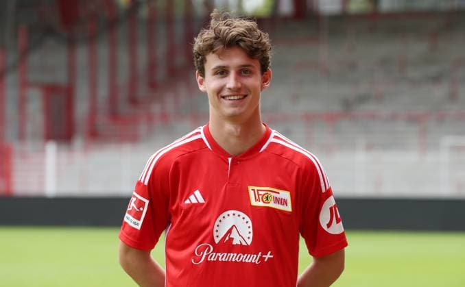 Brenden Aaronson; 1.FC Union Berlin FCU 1.BL Bundesliga Porträttermin Saison 2023 2024 Kader, Porträt, Vorstellung, Präsentation, Pressetermin, GER 09.08.23