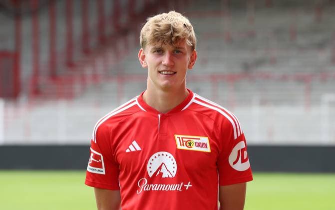 Aljoscha Kemlein; 1.FC Union Berlin FCU 1.BL Bundesliga Porträttermin Saison 2023 2024 Kader, Porträt, Vorstellung, Präsentation, Pressetermin, GER 09.08.23