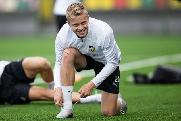 230809 Tomas Olai Totland during a training session with Häcken on August 9, 2023 in Vilnius. Photo: Emma Wallskog BILDBYRAN COP 320 EW0234 fotboll football soccer fotball uefa europa league träning practice training häcken bbeng Copyright: EMMAxWALLSKOG BB230809EW019