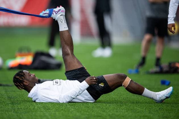 230809 Ibrahim Sadiq during a training session with Häcken on August 9, 2023 in Vilnius. Photo: Emma Wallskog BILDBYRAN COP 320 EW0234 fotboll football soccer fotball uefa europa league träning practice training häcken bbeng Copyright: EMMAxWALLSKOG BB230809EW023
