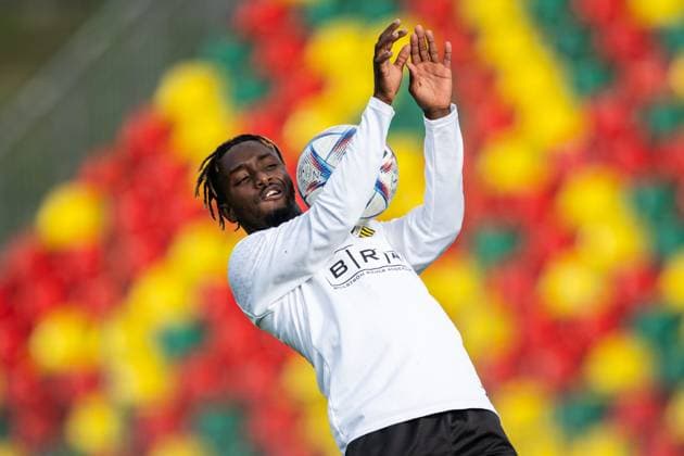 230809 Ibrahim Sadiq during a training session with Häcken on August 9, 2023 in Vilnius. Photo: Emma Wallskog BILDBYRAN COP 320 EW0234 fotboll football soccer fotball uefa europa league träning practice training häcken bbeng Copyright: EMMAxWALLSKOG BB230809EW027