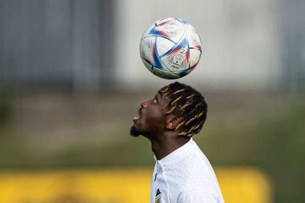230809 Ibrahim Sadiq during a training session with Häcken on August 9, 2023 in Vilnius. Photo: Emma Wallskog BILDBYRAN COP 320 EW0234 fotboll football soccer fotball uefa europa league träning practice training häcken bbeng Copyright: EMMAxWALLSKOG BB230809EW028