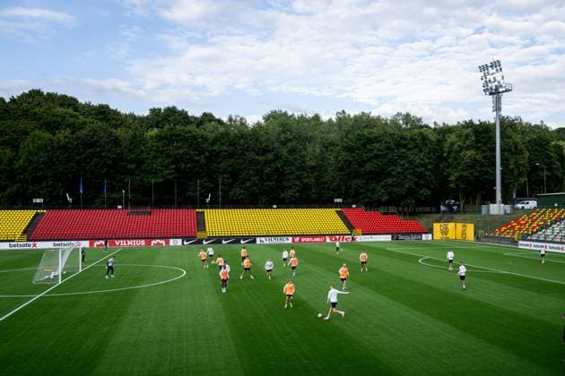 230809 Players of Häcken during a training session on August 9, 2023 in Vilnius. Photo: Emma Wallskog BILDBYRAN COP 320 EW0234 fotboll football soccer fotball uefa europa league träning practice training häcken bbeng Copyright: EMMAxWALLSKOG BB230809EW073