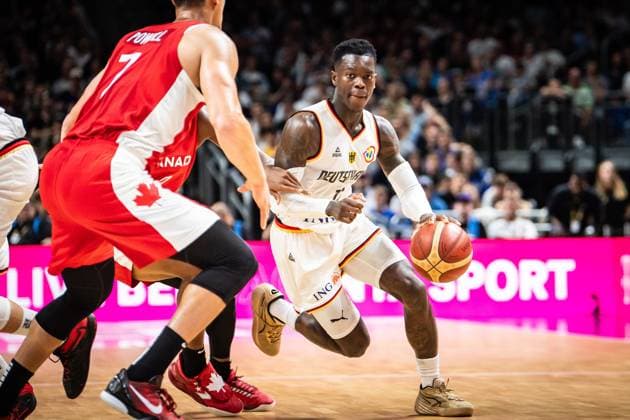 Freundschaftsspiele: Deutschland vs Kanada. Berlin 09.08.2023 Dennis Schroeder (Deutschland, 17) Freundschaftsspiele: Deutschland vs Kanada, Mercedes Benz Arena, Berlin 09.08.2023 Copyright: xBEAUTIFULxSPORTS LucianoxLimax