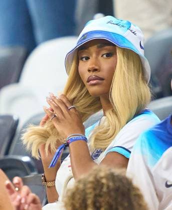 Bukayo Saka s girlfriend Tolami Benson in the quarter final match ENGLAND - FRANCE 1-2 FIFA World Cup, WM, Weltmeisterschaft, Fussball 2022 QATAR Season 2022 2023, Dec 10, 2022 in Stadium Al Bayt in Doha, Qatar.