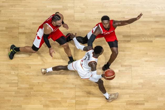 Sport Bilder des Tages Basketball Berlin 09.08.2023 DBB Nationalmannschaft der Männer Länderspiel Testspiel Deutschland (GER) - Kanada (CAN) Dennis Schröder Schroeder (Deutschland, No.17) Schröder Schroder