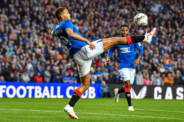 Rangers v Servette UEFA Champions League Cyriel Dessers of Rangers in action during the UEFA Champions League Third Qualifying Round First Leg match at Ibrox Stadium, Glasgow Copyright: xJamiexJohnstonx FIL-18785-0042 UK Newspapers OUT