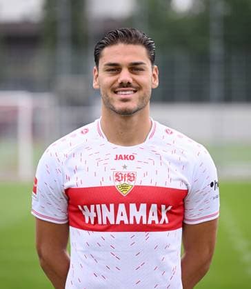 FUSSBALL 1. BUNDESLIGA SAISON 2023 2024 09.08.2023 Fototermin beim VfB Stuttgart auf dem Trainingsgelaende: Konstantinos Mavropanos