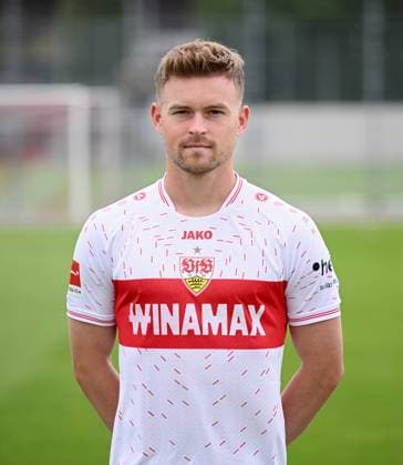 FUSSBALL 1. BUNDESLIGA SAISON 2023 2024 09.08.2023 Fototermin beim VfB Stuttgart auf dem Trainingsgelaende: Maximilian Mittelstaedt