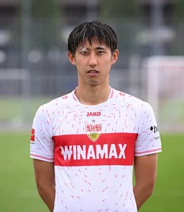 FUSSBALL 1. BUNDESLIGA SAISON 2023 2024 09.08.2023 Fototermin beim VfB Stuttgart auf dem Trainingsgelaende: Hiroki Ito