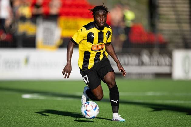 230810 Ibrahim Sadiq of Häcken during the UEFA Europa League qualifying match between Zalgiris Vilnius and Häcken on August 10, 2023 in Vilnius. Photo: Emma Wallskog BILDBYRAN COP 320 EW0236 fotboll football soccer fotball uefa europa league zalgiris vilnius häcken bbeng Copyright: EMMAxWALLSKOG BB230810EW051
