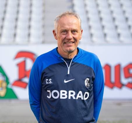 Christian Streich (SC Freiburg, Chef-Trainer); 1. Bundesliga, SC Freiburg, Portraettermin 2023 2024, 10.08.2023, (DFL REGULATIONS PROHIBIT ANY USE OF PHOTOGRAPHS AS IMAGE SEQUENCES AND OR QUASI-VIDEO) GER, Fussball, Herren, 1. Bundesliga, Spielzeit 2023 2024, SC Freiburg, Portraettermin 2023 2024, 10.08.2023, Freiburg im Breisgau Copyright: xEibner-Pressefoto SilasxSchuellex EP_EER