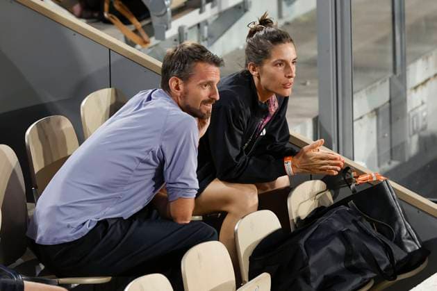 Jule Niemeier Team in der Spielerloge, Andrea Petkovic und Trainer, coach Christopher Kas Copyright: xJuergenxHasenkopfx