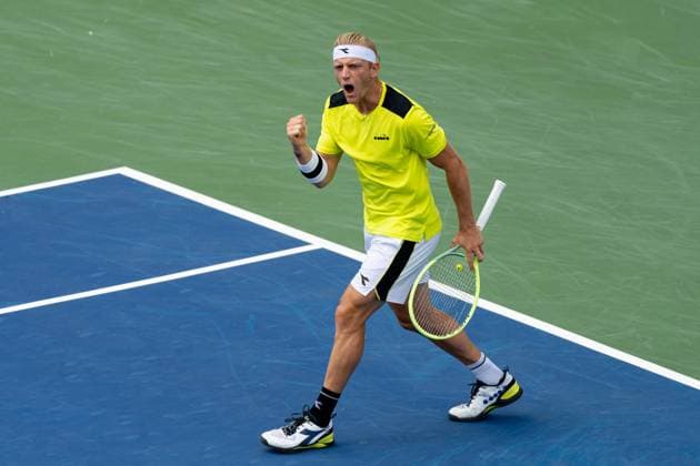 TORONTO, ON - AUGUST 11: Alejandro Davidovich Fokina of Spain reacts after winning the fist set during his quarter-final match of the National Bank Open, part of the Hologic ATP, Tennis Herren Tour, at Sobeys Stadium on August 11, 2023 in Toronto, Canada. (Photo by Julian Avram Icon Sportswire) TENNIS: AUG 11 National Bank Open EDITORIAL USE ONLY Icon2308110024
