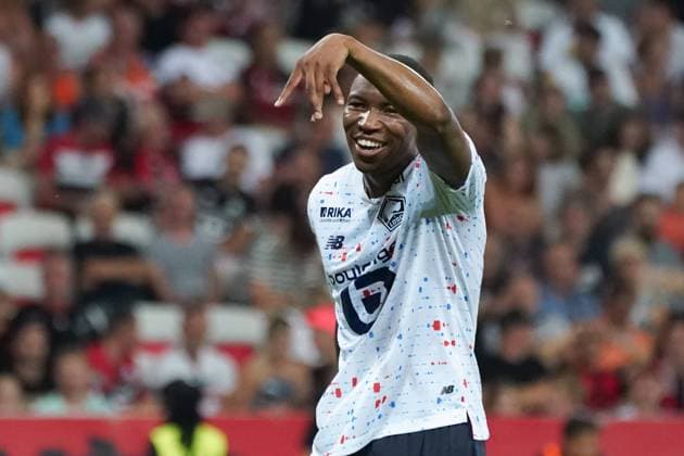 Joie - BafodÃ Diakite (Lille) FOOTBALL : OGC Nice vs Lille - Ligue 1 Uber Eats - Nice - 11 08 2023 NorbertScanella Panoramic 