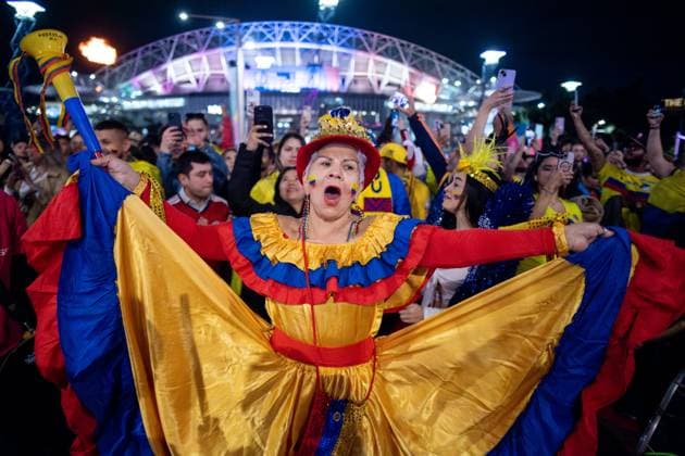 Sport Themen der Woche KW32 Sport Bilder des Tages Fans von Kolumbien vor dem Spiel, AUS, England vs Kolumbien, FIFA Frauen Fussball Weltmeisterschaft Australien 2023, Viertelfinale, 12.08.2023 AUS, England vs Kolumbien, FIFA Frauen Fussball Weltmeisterschaft Australien 2023, Viertelfinale, 12.08.2023 Sydney *** Colombia fans before the match, AUS, England vs Colombia, FIFA Womens World Cup Australia 2023, quarterfinals, 12 08 2023 AUS, England vs Colombia, FIFA Womens World Cup Australia 2023, quarterfinals, 12 08 2023 Sydney Copyright: xEibner-Pressefoto Memmlerx EP_MMR