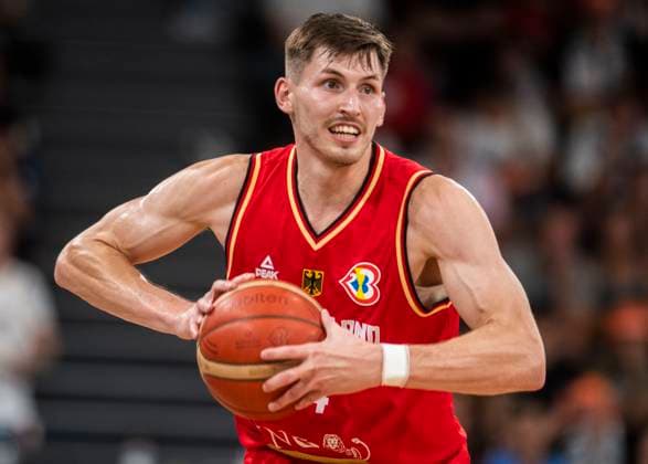 12.8.2023, GER, Basketball, Herren, Supercup, DBB, Halbfinale, Deutschland - China (107:58) Franz Wagner (Deutschland) Hamburg Edel Optics Arena Hamburg Deutschland