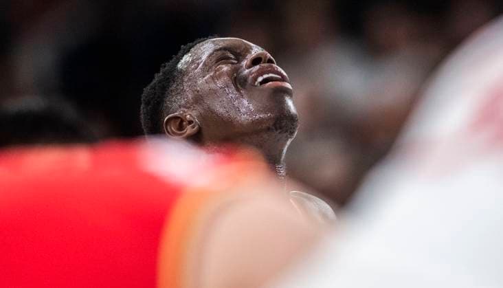 12.8.2023, GER, Basketball, Herren, Supercup, DBB, Halbfinale, Deutschland - China (107:58) Dennis Schröder (Deutschland) Hamburg Edel Optics Arena Hamburg Deutschland