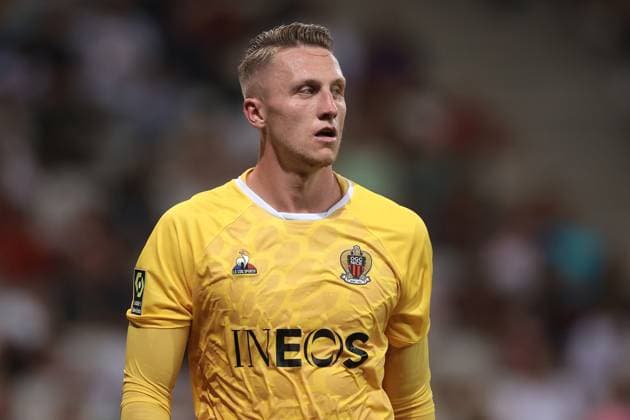 Nice, France, 11th August 2023. Marcin Bulka of OGC Nice reacts during the Ligue 1 match at Allianz Riviera Stadium, Nice. Picture credit should read: Jonathan Moscrop Sportimage EDITORIAL USE ONLY. No use with unauthorised audio, video, data, fixture lists, club league logos or live services. Online in-match use limited to 120 images, no video emulation. No use in betting, games or single club league player publications. SPI-2504-0147
