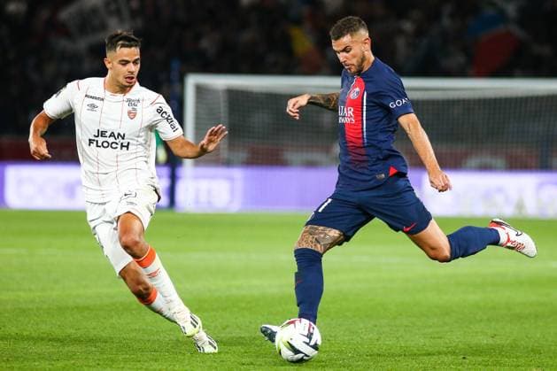 Paris Saint-Germain v FC Lorient - Ligue 1 Uber Eats Hernandez Lucas Francois of Paris Saint-Germain during the Ligue 1 Uber Eats match between Paris Saint-Germain and FC Lorient at Parc des Princes, in Paris, France, on August 12, 2023. Paris France  Copyright: xIbrahimxEzzatx originalFilename:ezzat-parissai230812_np5Pj.jpg