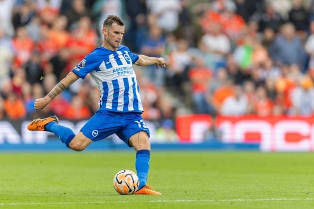 Brighton and Hove Albion v Luton Town Premier League 12 08 2023. Brighton & Hove Albion midfielder Pascal Groß (13) during the Premier League match between Brighton and Hove Albion and Luton Town at the American Express Community Stadium, Brighton and Hove, England on 12 August 2023. Brighton and Hove American Express Community Stadium East Sussex England Editorial use only DataCo restrictions apply See www.football-dataco.com , Copyright: xJanexStokesx PSI-17826-0094