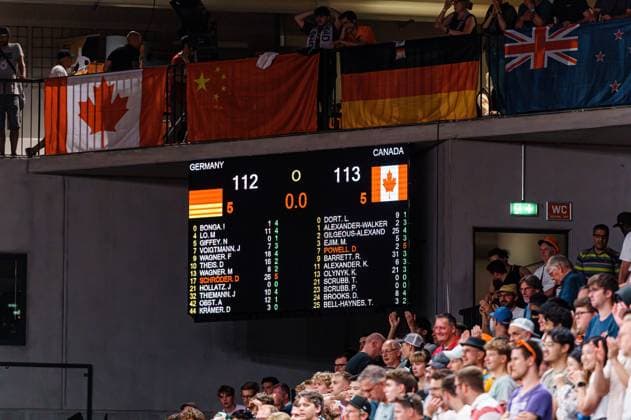 Endergebnis Deutschland vs. Kanada, Basketball, DBB Supercup, Finale, 13.08.2023 Deutschland vs. Kanada, Basketball, DBB Supercup, Finale, 13.08.2023 Hamburg Copyright: xEibner-Pressefoto MarcelxvonxFehrnx EP_MFN