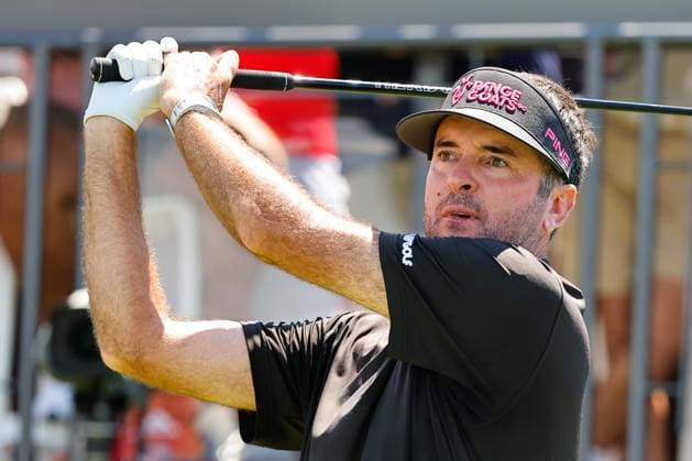 BEDMINSTER, NJ - AUGUST 13: Bubba Watson of Rangegoats GC tees off at the first tee during the final round of LIV Golf Bedminster on August 13, 2023 at Trump National Golf Club in Bedminster, New Jersey. (Photo by Rich Graessle Icon Sportswire) GOLF: AUG 13 LIV Golf Bedminster EDITORIAL USE ONLY Icon23081322561