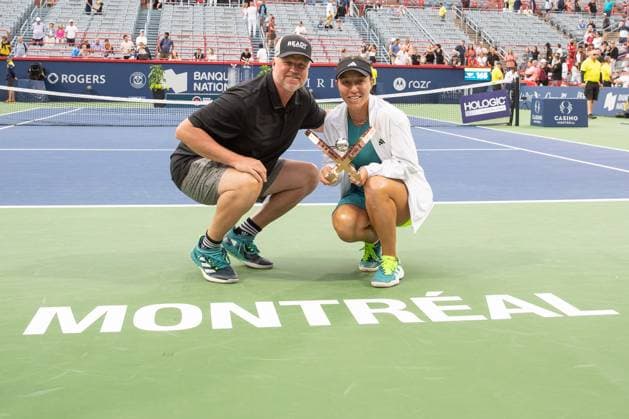 Sport Themen der Woche KW32 August 13, 2023: Jessica Pegula (USA) with her coach David Witt after winning the WTA, Tennis Damen National Bank Open final match at IGA Stadium in Montreal, Quebec. Jessica Pegula won the match 6-1, 6-0 over Liudmila Samsonova. CSM Montreal Canada - ZUMAc04_ 20230813_zma_c04_059 Copyright: xDanielxLeax