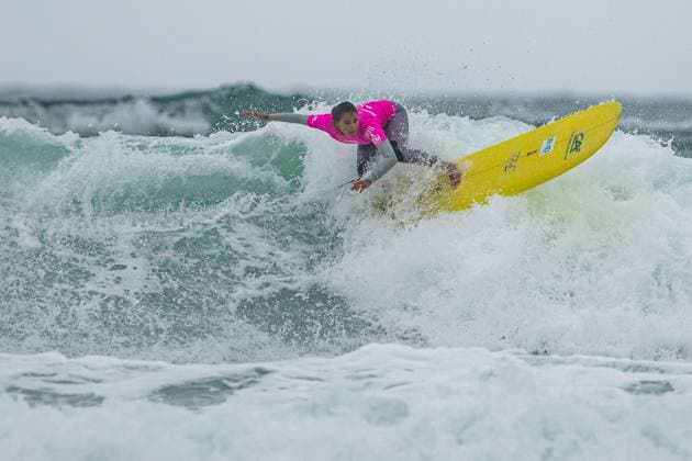 Sport Themen der Woche KW32 Sport Bilder des Tages Surfing 2023 Boardmasters Alice Lemoigne (France) during the 2023 Boardmasters Reef Longboard Pro Women™s LQS 1000 surfing event at Fistral Beach, Newquay, United Kingdom on 13 August 2023. Newquay Fistral Beach Hampshire United Kingdom Editorial use only , Copyright: xStevexBaileyx PSI-17832-0165