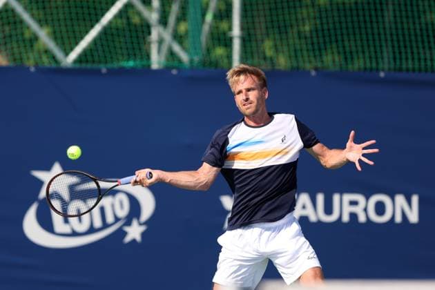 KOZERKI 14.08.2023 TURNIEJ ATP, Tennis Herren 100 LOTTO KOZERKI OPEN --- TENNIS ATP CHALLENGER TOUR 100 PETER GOJOWCZYK FOT. PIOTR KUCZA FOTOPYK NEWSPIX.PL --- Newspix.pl  230814PYK0201