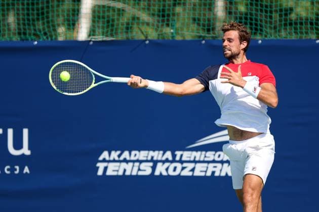 KOZERKI 15.08.2023 TURNIEJ ATP, Tennis Herren 100 LOTTO KOZERKI OPEN --- TENNIS ATP CHALLENGER TOUR 100 STEFANO NAPOLITANO FOT. PIOTR KUCZA FOTOPYK NEWSPIX.PL --- Newspix.pl POLAND OUT!  230815PYK0008