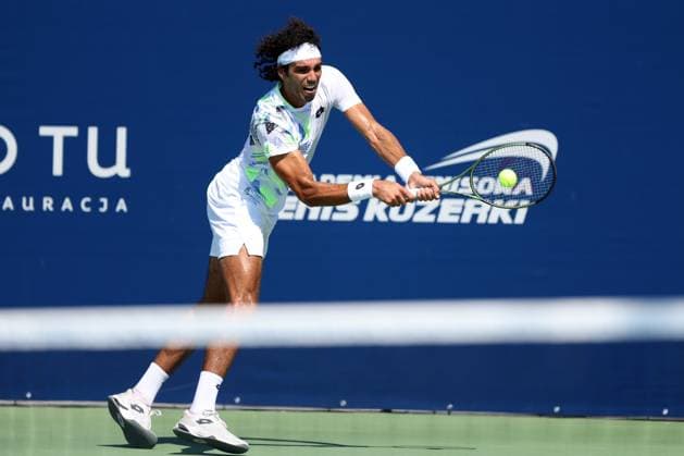 KOZERKI 15.08.2023 TURNIEJ ATP, Tennis Herren 100 LOTTO KOZERKI OPEN --- TENNIS ATP CHALLENGER TOUR 100 SKANDER MANSOURI FOT. PIOTR KUCZA FOTOPYK NEWSPIX.PL --- Newspix.pl POLAND OUT!  230815PYK0034