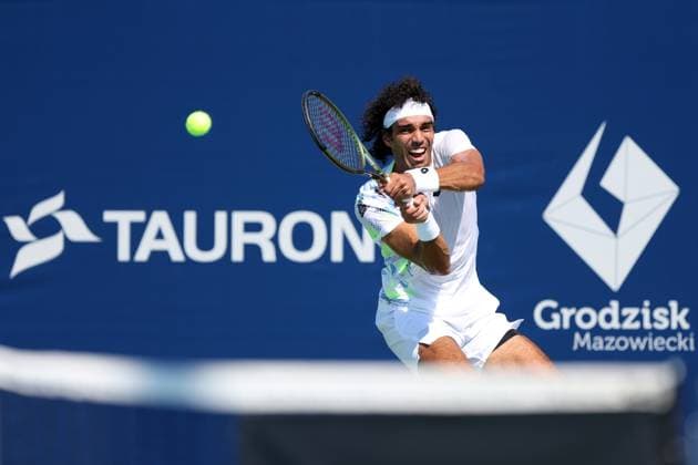 KOZERKI 15.08.2023 TURNIEJ ATP, Tennis Herren 100 LOTTO KOZERKI OPEN --- TENNIS ATP CHALLENGER TOUR 100 SKANDER MANSOURI FOT. PIOTR KUCZA FOTOPYK NEWSPIX.PL --- Newspix.pl POLAND OUT!  230815PYK0035