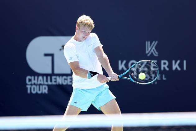 KOZERKI 15.08.2023 TURNIEJ ATP, Tennis Herren 100 LOTTO KOZERKI OPEN --- TENNIS ATP CHALLENGER TOUR 100 MAKS KASNIKOWSKI FOT. PIOTR KUCZA FOTOPYK NEWSPIX.PL --- Newspix.pl POLAND OUT!  230815PYK0061