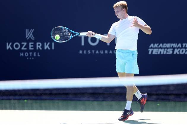 KOZERKI 15.08.2023 TURNIEJ ATP, Tennis Herren 100 LOTTO KOZERKI OPEN --- TENNIS ATP CHALLENGER TOUR 100 MAKS KASNIKOWSKI FOT. PIOTR KUCZA FOTOPYK NEWSPIX.PL --- Newspix.pl POLAND OUT!  230815PYK0066