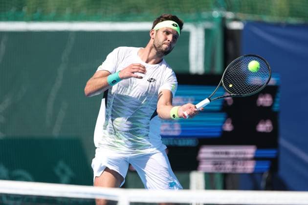 KOZERKI 15.08.2023 TURNIEJ ATP, Tennis Herren 100 LOTTO KOZERKI OPEN --- TENNIS ATP CHALLENGER TOUR 100 JIRI VESELY FOT. PIOTR KUCZA FOTOPYK NEWSPIX.PL --- Newspix.pl  230815PYK0128