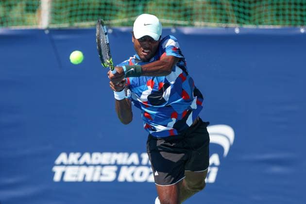 KOZERKI 15.08.2023 TURNIEJ ATP, Tennis Herren 100 LOTTO KOZERKI OPEN --- TENNIS ATP CHALLENGER TOUR 100 ELIAS YMER FOT. PIOTR KUCZA FOTOPYK NEWSPIX.PL --- Newspix.pl  230815PYK0146
