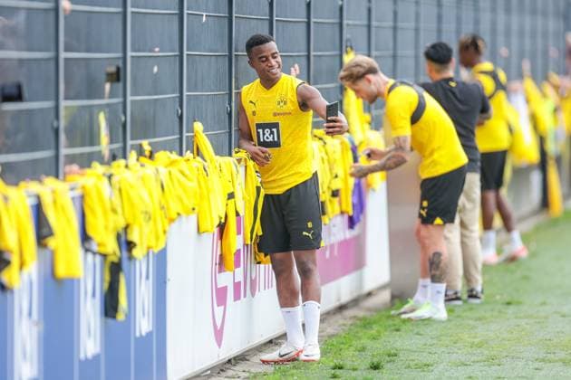Sport Bilder des Tages 15.08.2023, Fussball, Saison 2023 2024, 1. Bundesliga, Training Borussia Dortmund, Youssoufa Moukoko (Borussia Dortmund), Dortmund Trainingsgelände BVB NRW Deutschland xRHR-FOTO DEx Copyright: DennisxEwert RHR-FOTOx RHR-FOTO DE