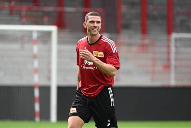 Fussball, Herren, Saison 2023 2024, 1. Bundesliga, 1. FC Union Berlin, Training im Stadion An der Alten Försterei, Robin Gosens (1. FC Union Berlin), 16.08. 2023, Copyright: xMatthiasxKochx