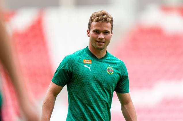 SOCCER - UEFA ECL, Debreceni vs Rapid, preview DEBRECEN,HUNGARY,16.AUG.23 - SOCCER - UEFA Europa Conference League, qualification, Debreceni VSC vs SK Rapid Wien, preview. Image shows Matthias Seidl (Rapid).  GEPAxpictures xEdgarxEisner