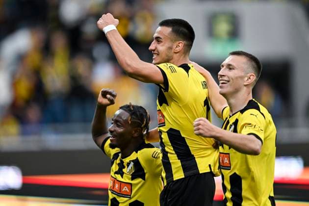 GÖTEBORG 20230817 Jubel efter 1-0 av Häckens Srdan Hrstic under torsdagens kval till Europa League mellan BK Häcken och FK Zalgiris Vilnius pa Bravida Arena. GÖTEBORG SVERIGE x9200x