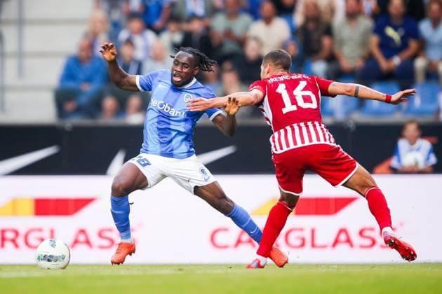 KRC Genk v Olympiacos - UEFA Europa League Qualifying GENK, BELGIUM - AUGUST 17 : Paintsil Joseph forward of KRC Genk during the second leg match of the UEFA Europa League season 2023 - 2024 third qualifying round between KRC Genk and Olympiacos on August 17, 2023 in Genk, BELGIUM, 17 08 2023 ( Genk BELGIUM  Copyright: xTsx