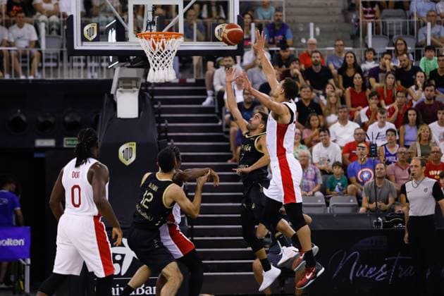 August 17, 2023, GRANADA, GRANADA, SPAIN: Jaime Fernandez of Spain in action during City of Granada Tournament for the Centenary of the FEB, basketball match played between Spain and Canada at Palacio de Deportes on August 17, 2023, in Granada, Spain. GRANADA SPAIN - ZUMAa181 20230817_zaa_a181_028 Copyright: xAlexxCamarax