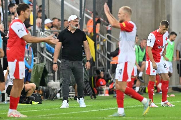 Slavia head coach Jindrich Trpisovsky in the UEFA Europa League return leg of the 3rd round match Slavia Praha vs Dnipro, in Kosice, Slovakia, August 17, 2023. (CTKxPhoto VaclavxSalek) CTKPhotoP2023081707461  CTKPhotoP2023081707461