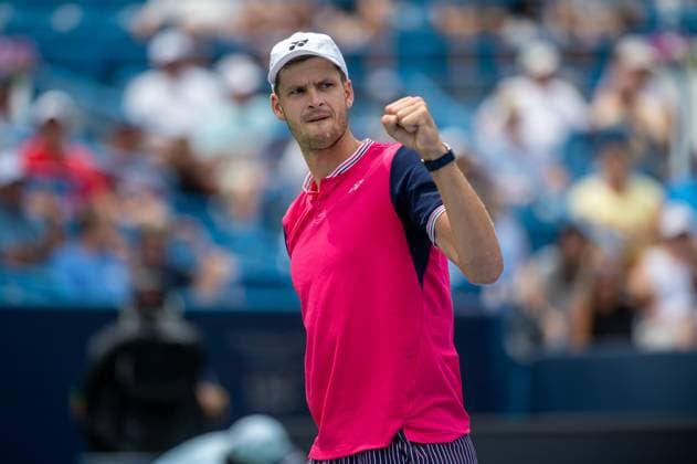 Round Of 16 Matches: Western & Southern Open Hubert Hurkacz is seen during his round of 16 match with Stefanos Tsitsipas at the Western & Southern Open at the Lindner Family Tennis Center on Thursday, August 17, 2023 in Cincinnati, Ohio. Cincinnati, OH Ohio United States  Copyright: xJasonxWhitmanx originalFilename:whitman-westerns230817_npmC3.jpg