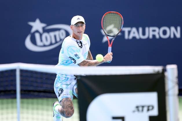 KOZERKI 18.08.2023 TURNIEJ ATP, Tennis Herren 100 LOTTO KOZERKI OPEN --- TENNIS ATP CHALLENGER TOUR 100 DENIS JEWSIEJEW FOT. PIOTR KUCZA FOTOPYK NEWSPIX.PL --- Newspix.pl  230818PYK0025