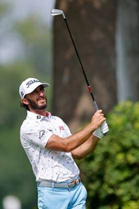 OLYMPIA FIELDS, IL - AUGUST 18: Max Homa of the United States hits a tee shot at the 12th hole during the second round of the BMW Championship at Olympia Fields Country Club on August 18, 2023 in Olympia Fields, Illinois. (Photo by Joe Robbins Icon Sportswire) GOLF: AUG 18 PGA, Golf Herren - BMW Championship EDITORIAL USE ONLY Icon5732308180512