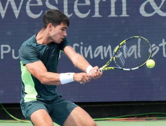 August 18, 2023: Carlos Alcaraz (ESP) defeated Max Purcell (AUS) 4-6, 6-3, 6-4, at the Western & Southern Open being played at Lindner Family Tennis Center in Mason, Ohio. Tennisclix CSM Mason USA - ZUMAc04_ 20230818_zma_c04_017 Copyright: xLesliexBillmanx